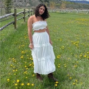 Madaket Set White Skirt and Strapless Crop Top Set Medium